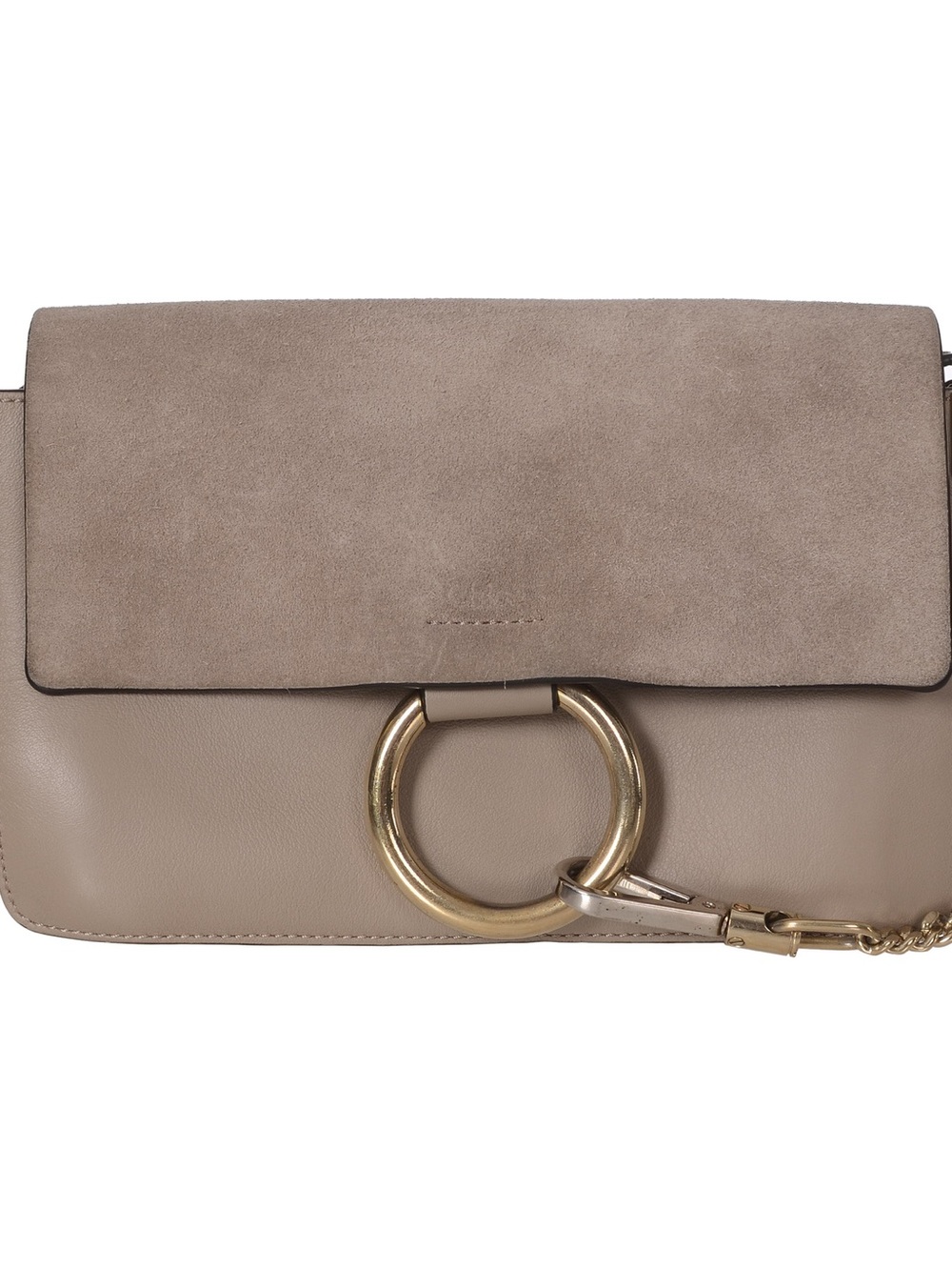 ♥️Chloe Faye Small Shoulder Bag in Taupe Leather Flap Shoulder Bag ♥️